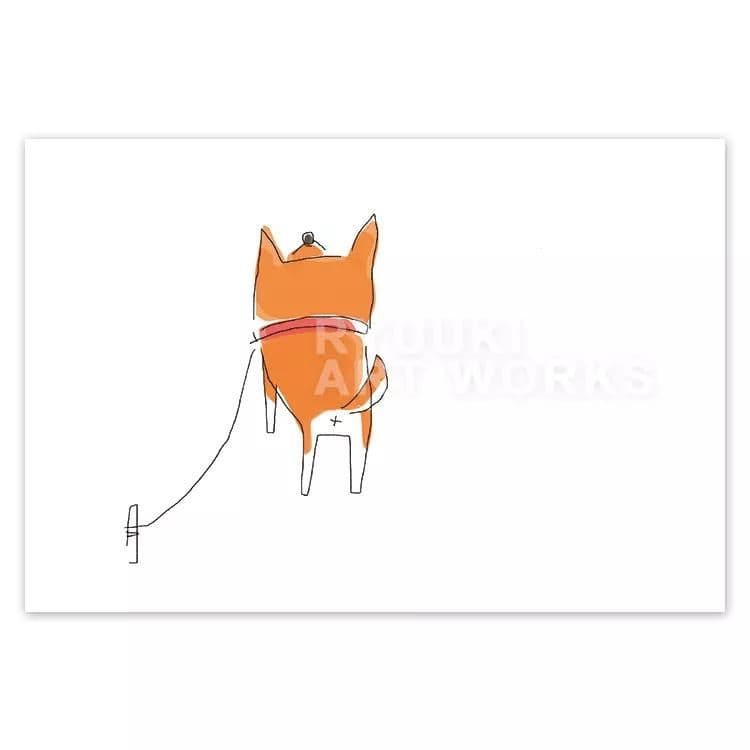 ポストカード【021：僕の好きな犬：柴犬】５枚セット　※他の絵柄との組み合わせでのセット出品もしています