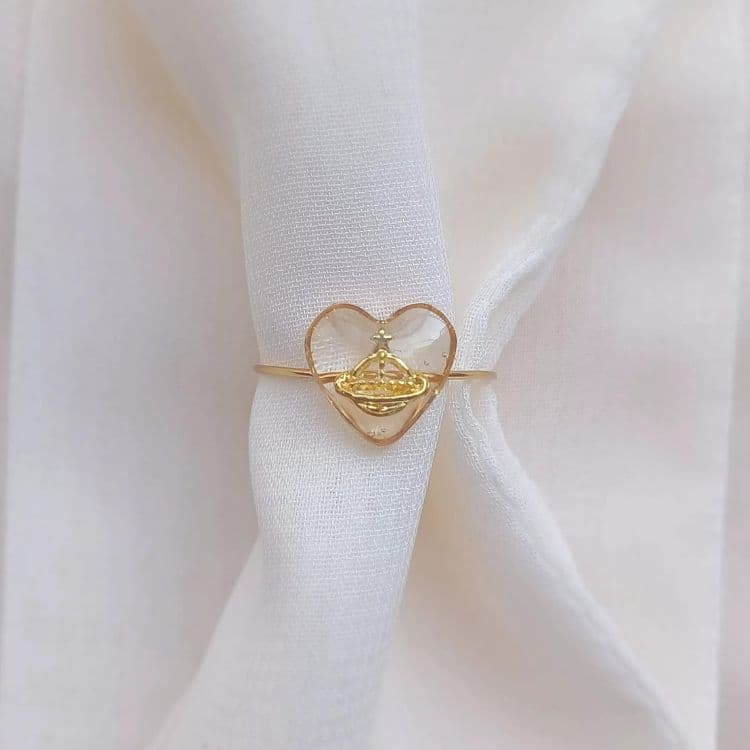 petit heart ring ハートリング NO.01 ( サターン・フリーサイズ )