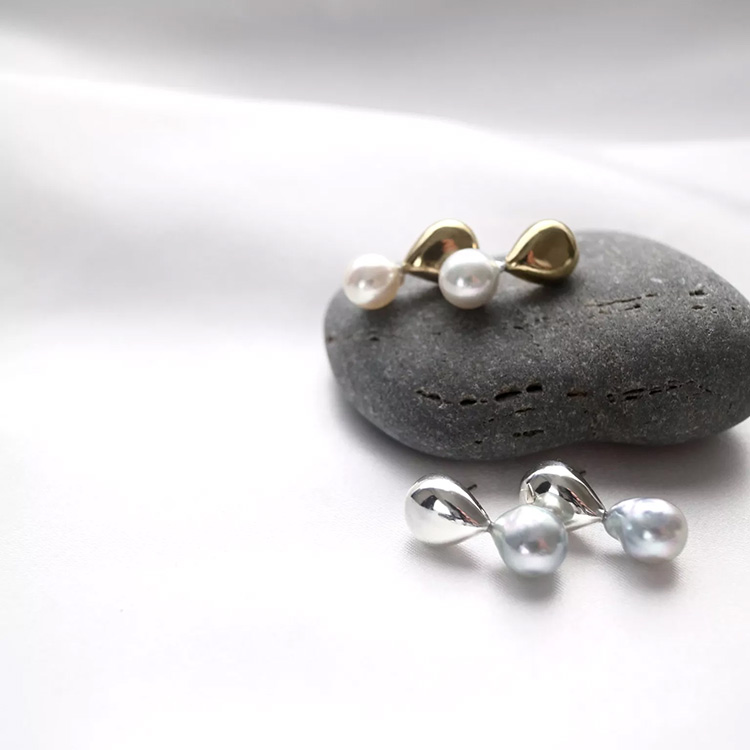 <Akoya>Drop pearl pierce(silver)