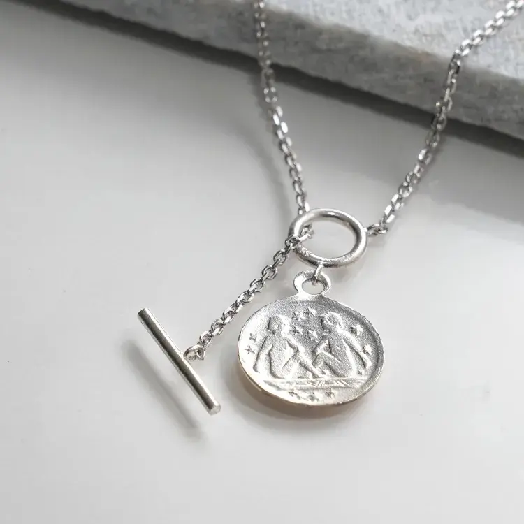 【選べる12星座】Coin Mantel Necklace of The Zodiac Sign/ SV925